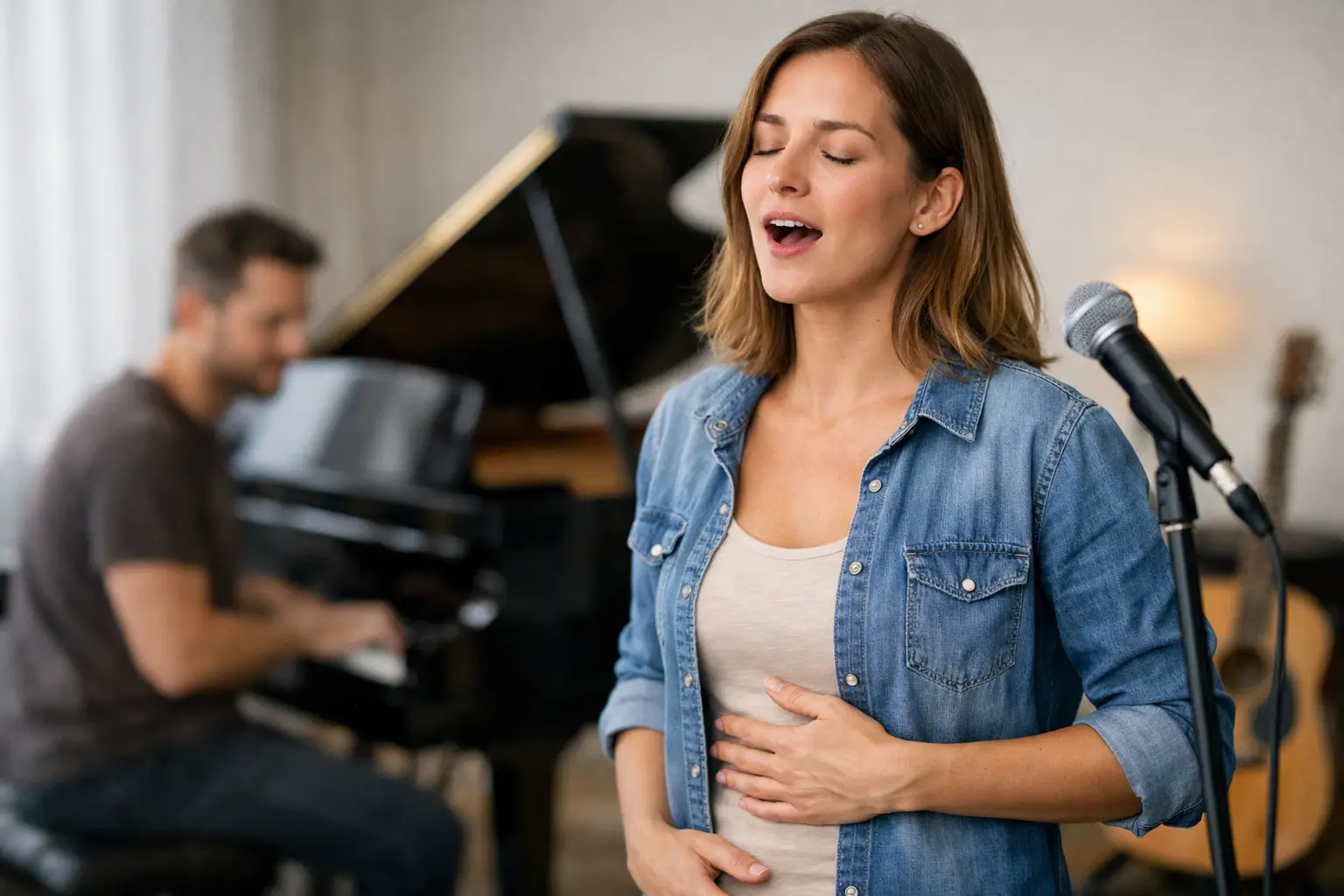 Atemstütze beim Singen trainieren mit 6 Übungen
